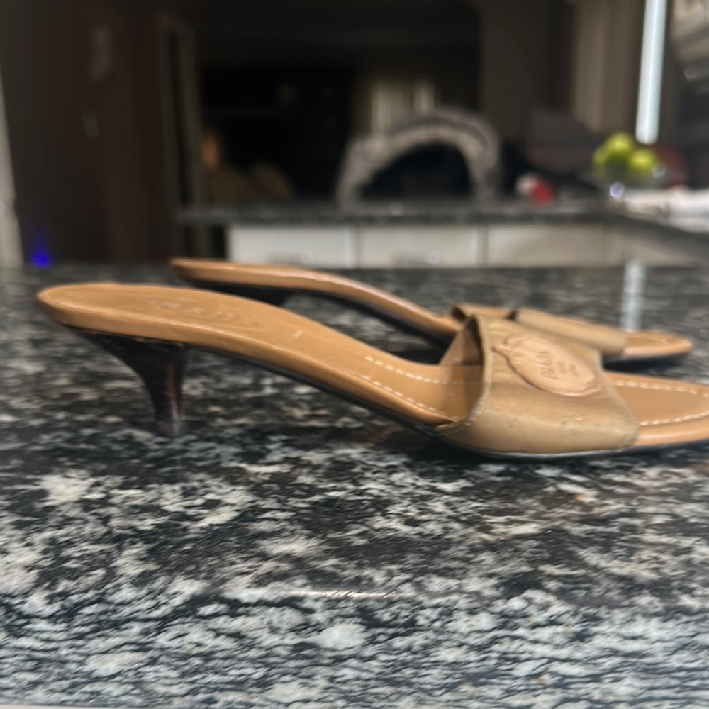 Prada Women's Tan Slide Sandals - Picture 2 of 3